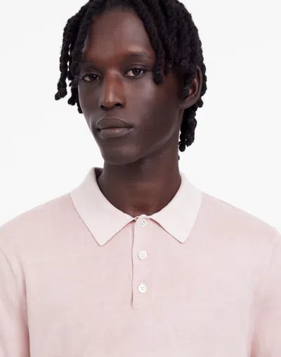 Madewell Garment-dyed Three-button Sweater Polo Shirt In Wisteria Dove