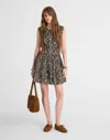 Madewell Gathered Button-front Mini Dress In Multi