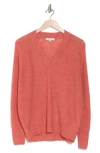 Madewell Ginny V-neck Alpaca Blend Sweater In Chalked Vermilion