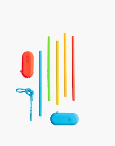 Madewell Gir Five-pack Silicone Standard Straw Set In Multi