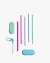 Madewell Gir Five-pack Silicone Standard Straw Set In Pink Multi
