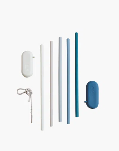 Madewell Gir Five-pack Silicone Standard Straw Set In White Multi