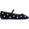 Madewell Greta Stud Embellished Mary Jane Flat In Purple