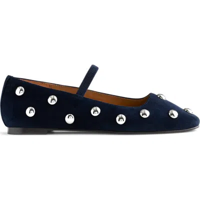 Madewell Greta Stud Embellished Mary Jane Flat In Purple