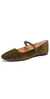 Madewell Greta Suede Ballet Flats Shaded Olive In Shaded Olive