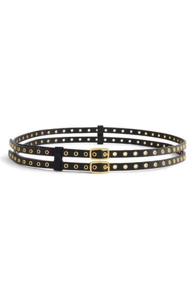 MADEWELL MADEWELL GROMMET EMBELLISHED DOUBLE BUCKLE BELT