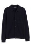 Madewell Half Milano Stitch Cardigan In Navy