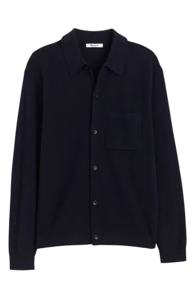 Madewell Half Milano Stitch Cardigan In Navy