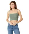 Madewell Halstead Tank Sweater Women's Green Ribbed Knit Cropped Jdm13 In Green