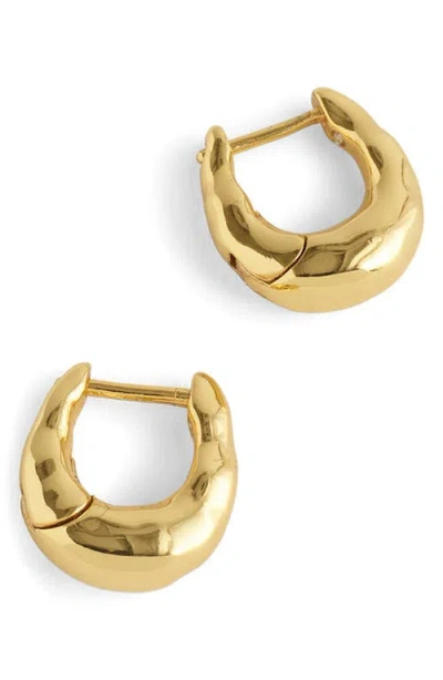Madewell Hammered Hoop Earrings In Green