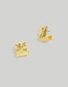 Madewell Hammered Statement Stud Earrings In Vintage Gold