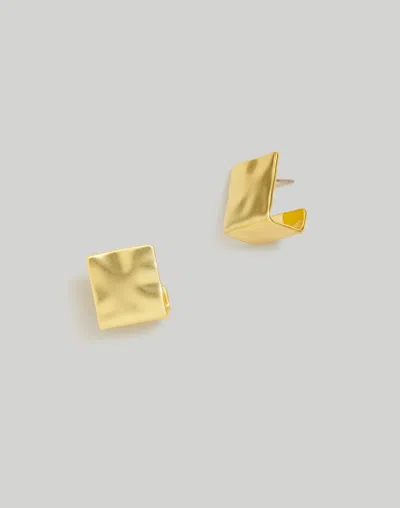 Madewell Hammered Statement Stud Earrings In Vintage Gold