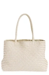 Madewell Handwoven Leather Tote In Alabaster