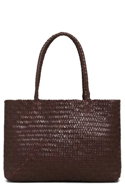 Madewell Handwoven Leather Tote In Coffee Bean