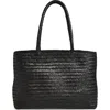 Madewell Handwoven Leather Tote In True Black