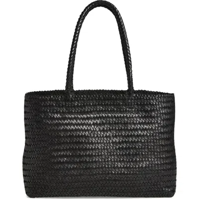 Madewell Handwoven Leather Tote In True Black