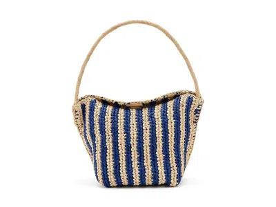 Madewell Handwoven Shoulder Bag- Raffia Stripe Shoulder Handbags Retro Blue Stripe Multi: One Size
