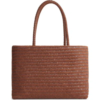 Madewell Handwoven Suede Leather Tote In Mocha