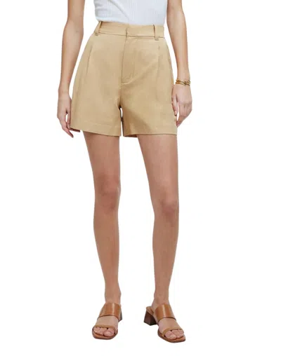 Madewell Harlow Short In Drapey Twill In Tan In Desert Dune