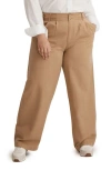 Madewell Harlow Wide Leg Pants In Seed Khaki