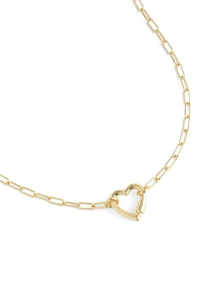 Madewell Heart Carabiner Chain Necklace In Warm Gold