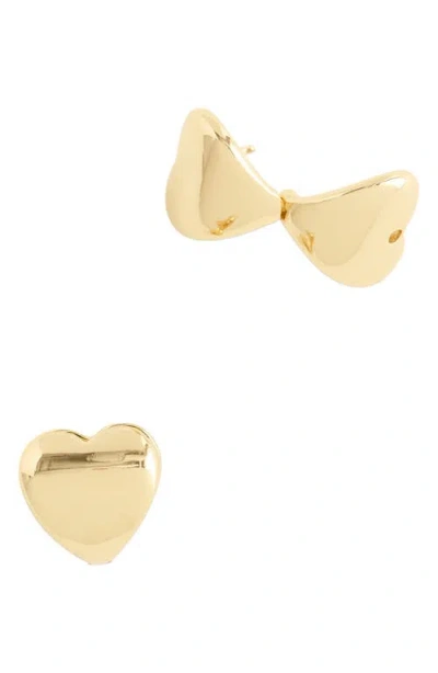 Madewell Heart Huggie Hoop Earrings In Warm Gold