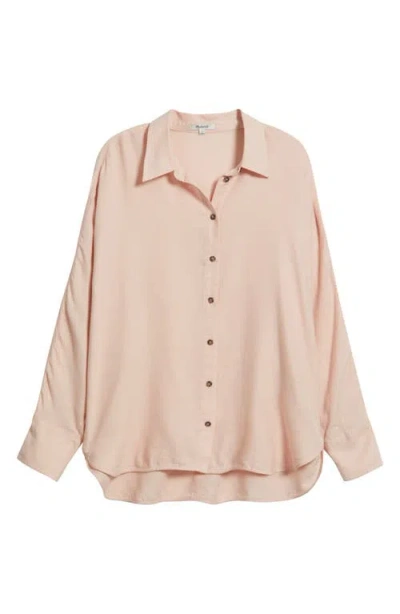 Madewell Heathered Flannel Dolman Button-up Shirt In Neutral
