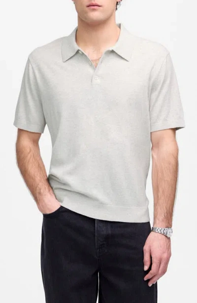 MADEWELL MADEWELL HEATHERED THREE-BUTTON POLO SWEATER