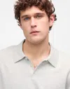 Madewell Heathered Three-button Sweater Polo In Gray