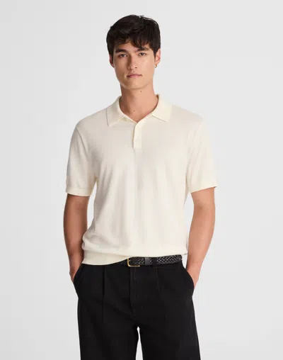Madewell Heathered Three-button Sweater Polo In White