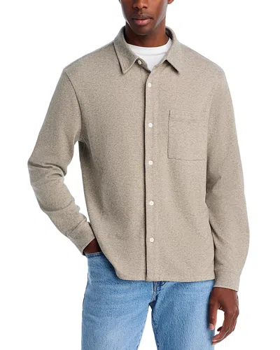 Madewell Heathered Twill Button Front Shirt In Neutral