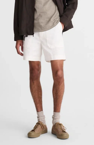 Madewell Herringbone Twill Fatigue Shorts In White