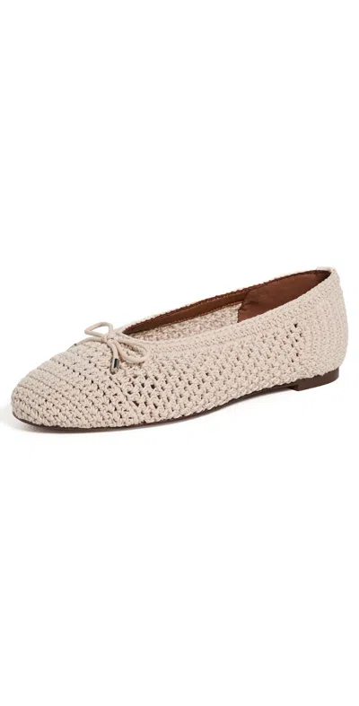 Madewell Hester Crochet Ballet Flats Vintage Ivory In Pink