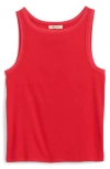 Madewell High Neck Cotton Tank In Cerise