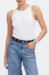 Madewell High Neck Cotton Tank In White