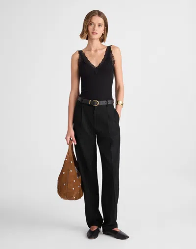Madewell High-rise Barrel-leg Pants In Black