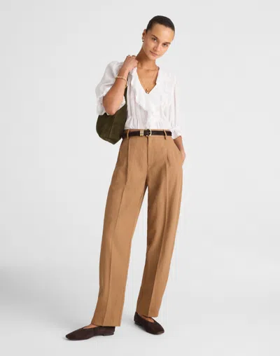 Madewell High-rise Barrel-leg Pants In Brown