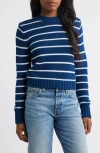 Madewell Holly Stripe Cotton Crewneck Sweater