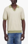Madewell Honeycomb Stitch Johnny-collar Sweater Polo In Olive
