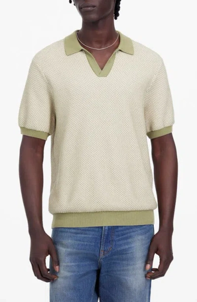 MADEWELL MADEWELL HONEYCOMB STITCH JOHNNY COLLAR SWEATER POLO