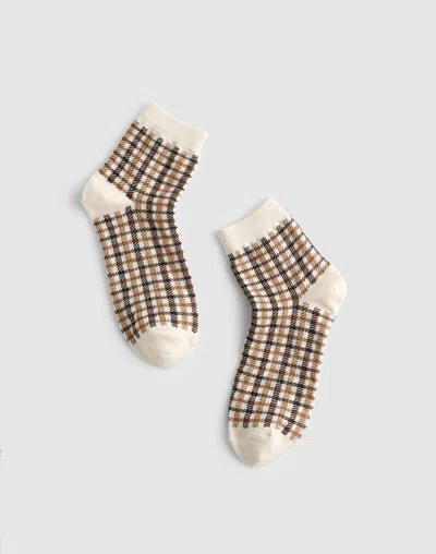 Madewell Houndstooth Ankle Socks In Multi