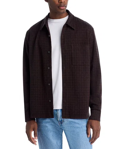 Madewell Houndstooth Long Sleeve Button Down Shirt In Brown