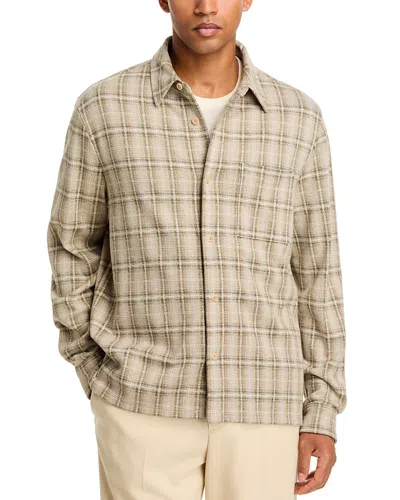 Madewell Houndstooth Long Sleeve Button Down Shirt In Brown