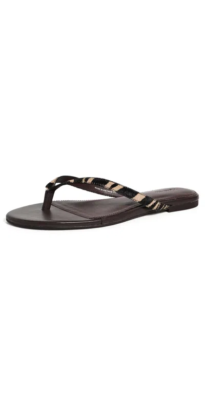Madewell Iggy Thong Sandals Espresso Bean Multi In Black