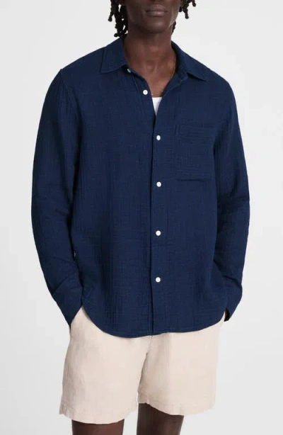 Madewell Indigo-dyed Button-up Shirt In Blue