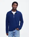 Madewell Mccarren Midweight Quarter-zip Sweatshirt Warm Midnight S In Indigo