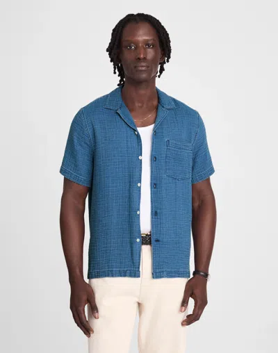 Madewell Indigo-dyed Short-sleeve Button-up Shirt
