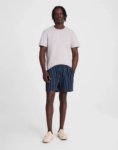 Madewell Indigo Stripe Everywear Shorts In Purple