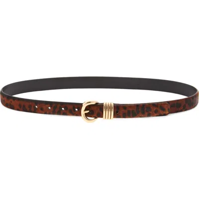 Madewell Inez Leopard Calf Hair Leather Belt In Brown