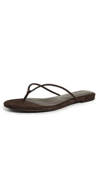 Madewell Ira Braided Thong Sandals Dark Carob In Brown